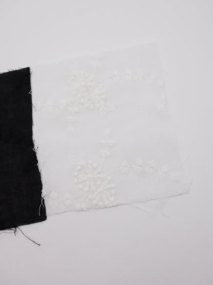 綿100%・草木柄ボタニカル刺繍ローン生地｜【生地幅】約132センチ 【混率】綿100％｜春夏ブラウス・ワンピ・子供服向け