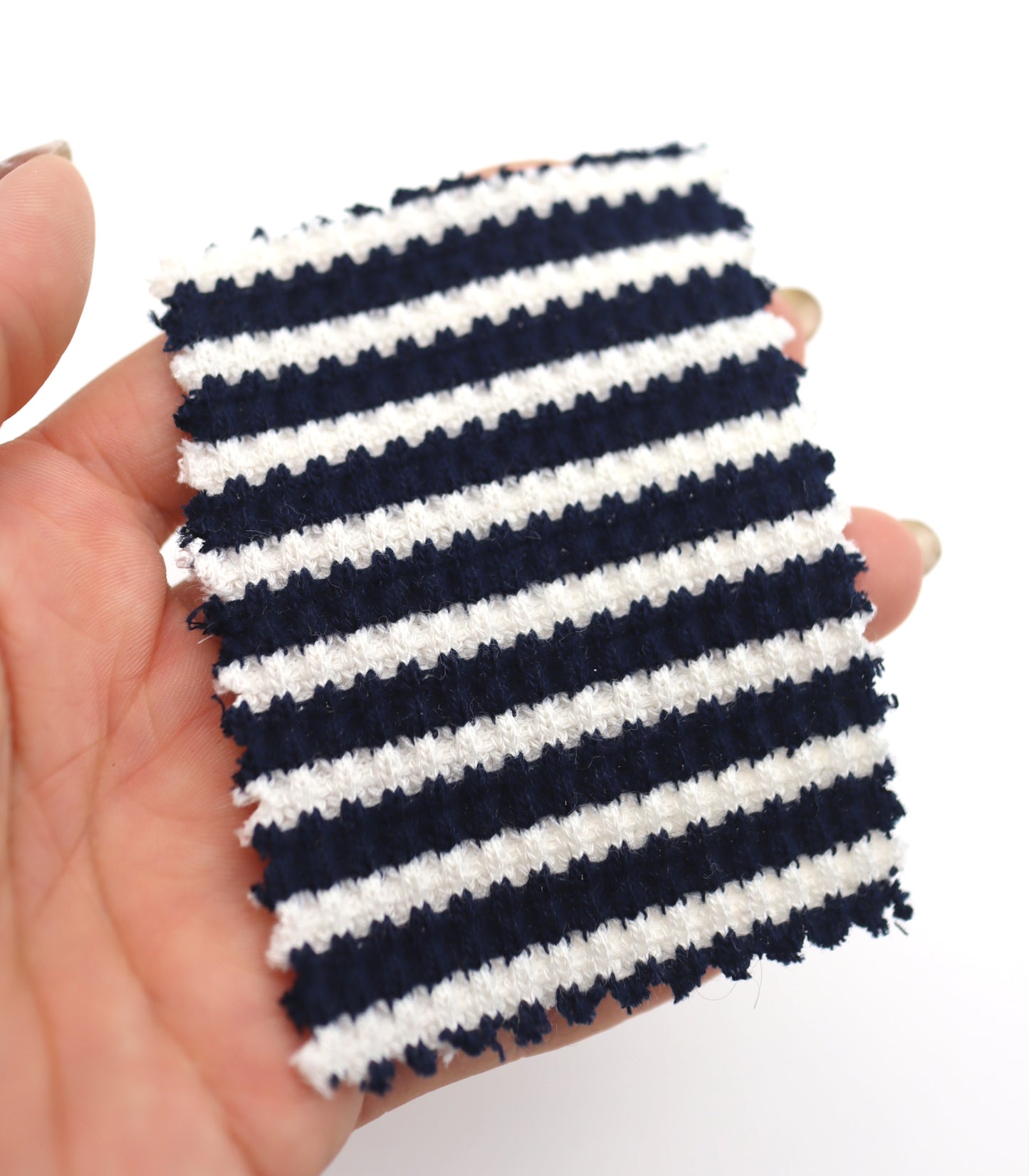 【25SS-362】先染めボーダーワッフルニット　/0.5ｙあたり = ～1025円