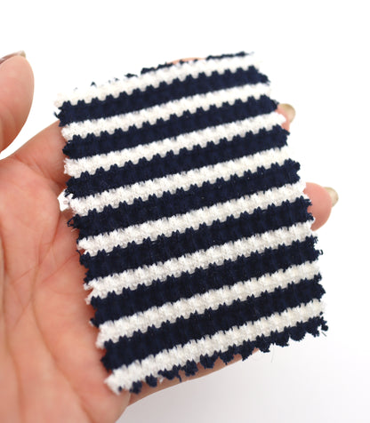 【25SS-362】先染めボーダーワッフルニット　/0.5ｙあたり = ～1025円