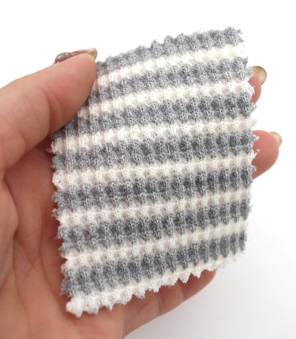【25SS-362】先染めボーダーワッフルニット　/0.5ｙあたり = ～1025円