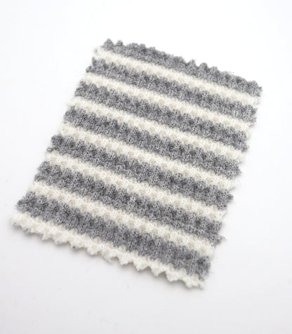 【25SS-362】先染めボーダーワッフルニット　/0.5ｙあたり = ～1025円