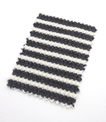 【25SS-362】先染めボーダーワッフルニット　/0.5ｙあたり = ～1025円