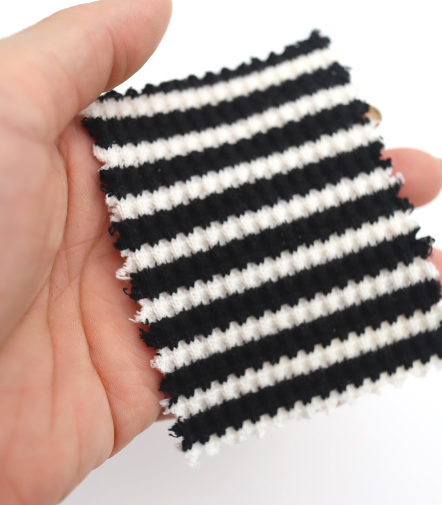 【25SS-362】先染めボーダーワッフルニット　/0.5ｙあたり = ～1025円