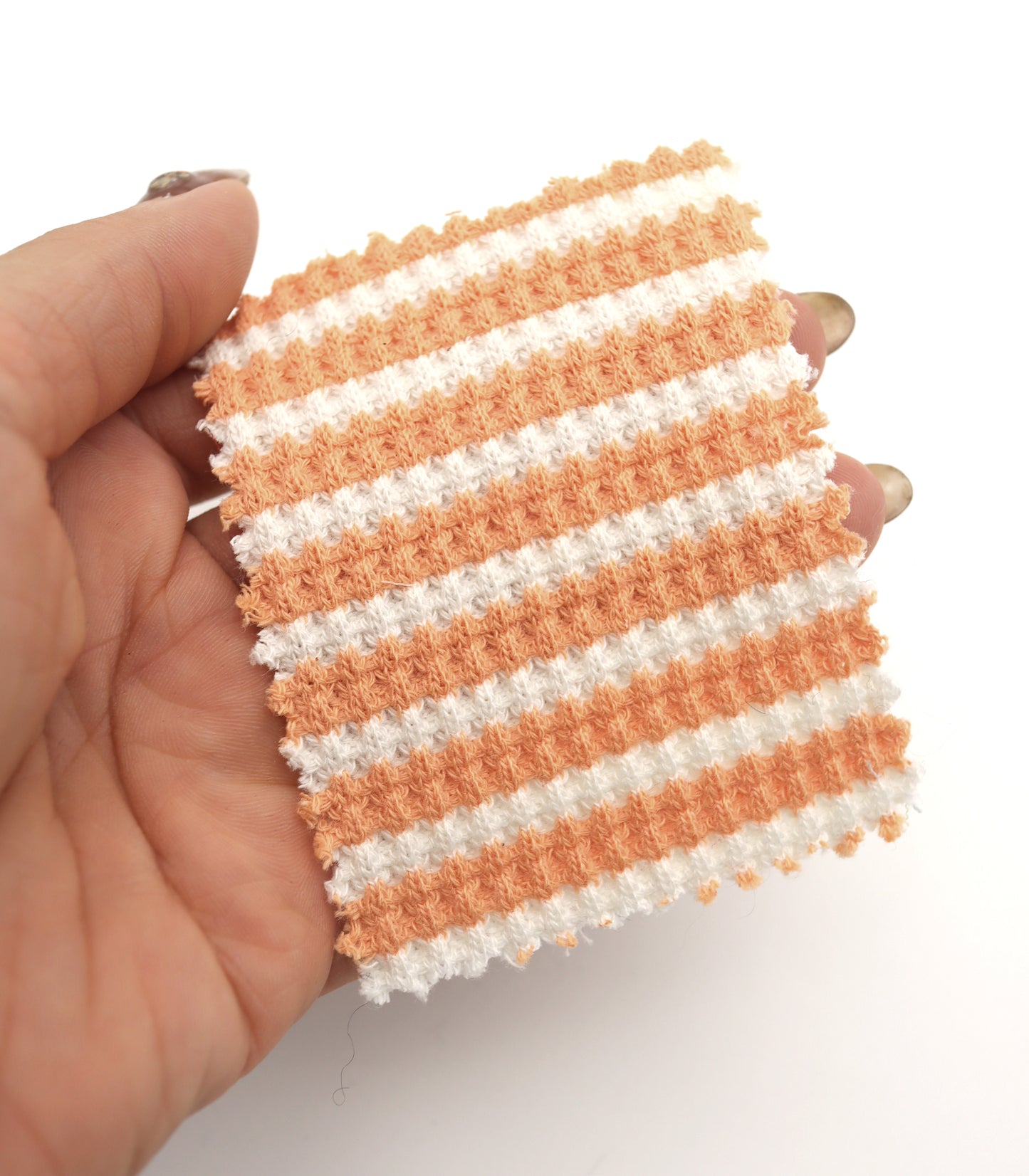 【25SS-362】先染めボーダーワッフルニット　/0.5ｙあたり = ～1025円