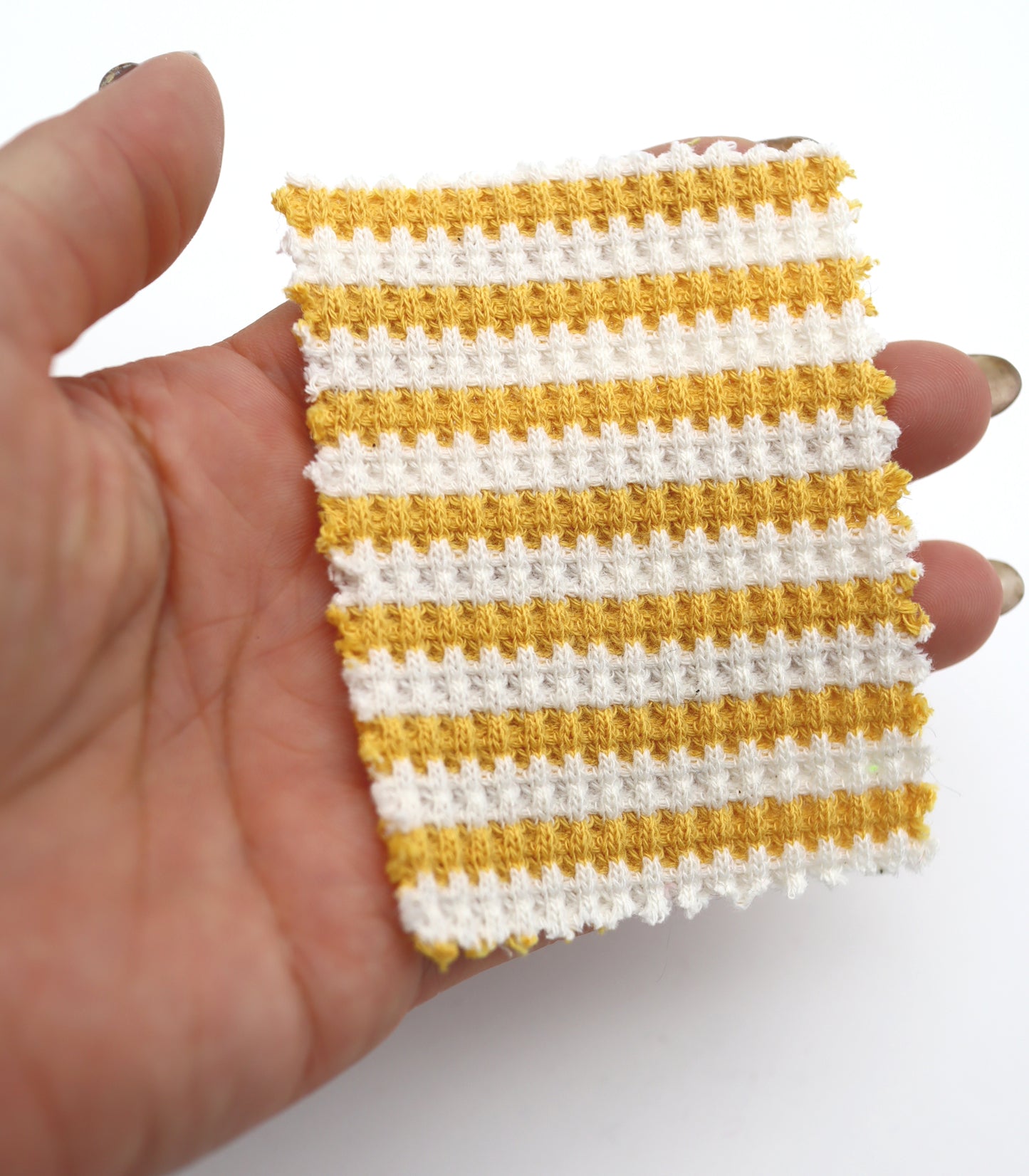 【25SS-362】先染めボーダーワッフルニット　/0.5ｙあたり = ～1025円