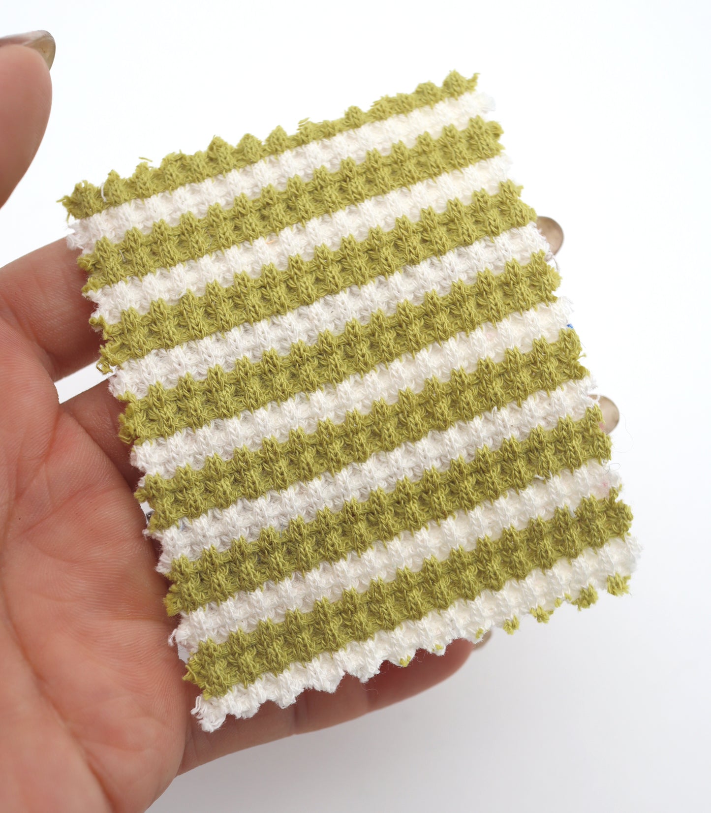 【25SS-362】先染めボーダーワッフルニット　/0.5ｙあたり = ～1025円