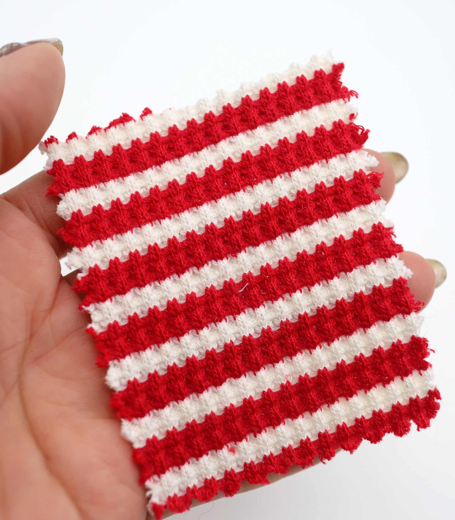 【25SS-362】先染めボーダーワッフルニット　/0.5ｙあたり = ～1025円