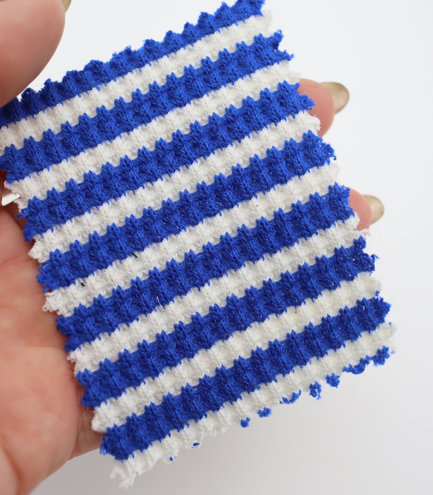 【25SS-362】先染めボーダーワッフルニット　/0.5ｙあたり = ～1025円