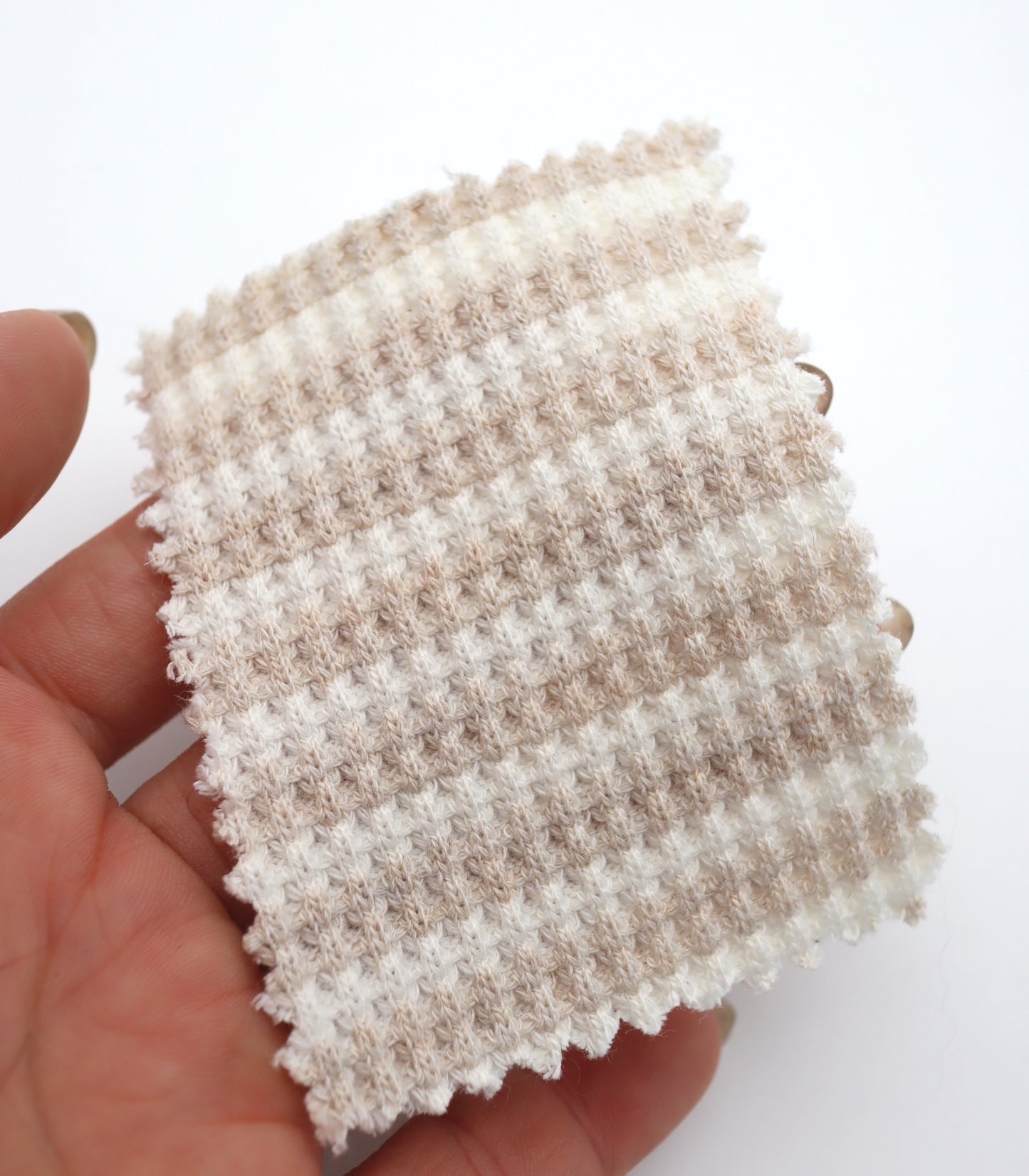 【25SS-362】先染めボーダーワッフルニット　/0.5ｙあたり = ～1025円