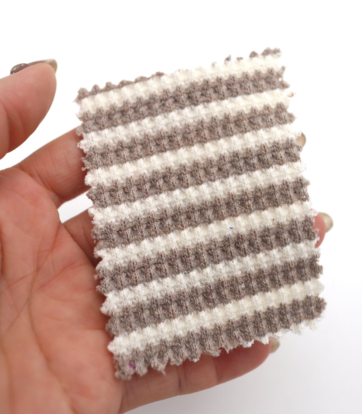 【25SS-362】先染めボーダーワッフルニット　/0.5ｙあたり = ～1025円