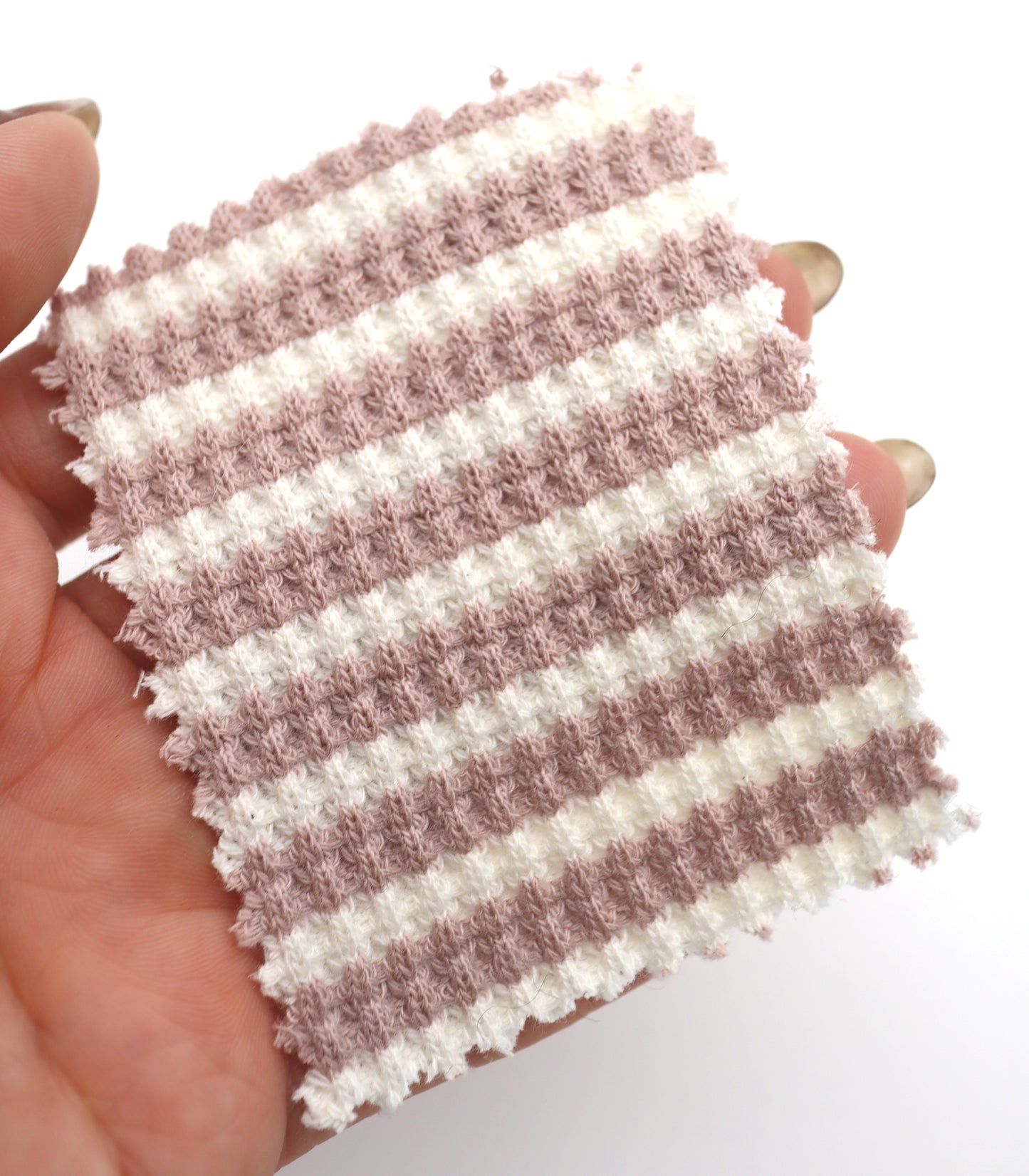 【25SS-362】先染めボーダーワッフルニット　/0.5ｙあたり = ～1025円