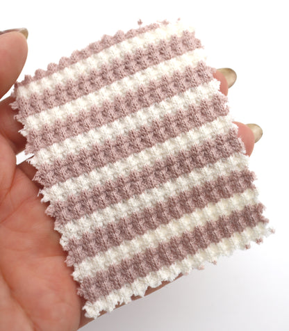 【25SS-362】先染めボーダーワッフルニット　/0.5ｙあたり = ～1025円