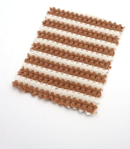 【25SS-362】先染めボーダーワッフルニット　/0.5ｙあたり = ～1025円