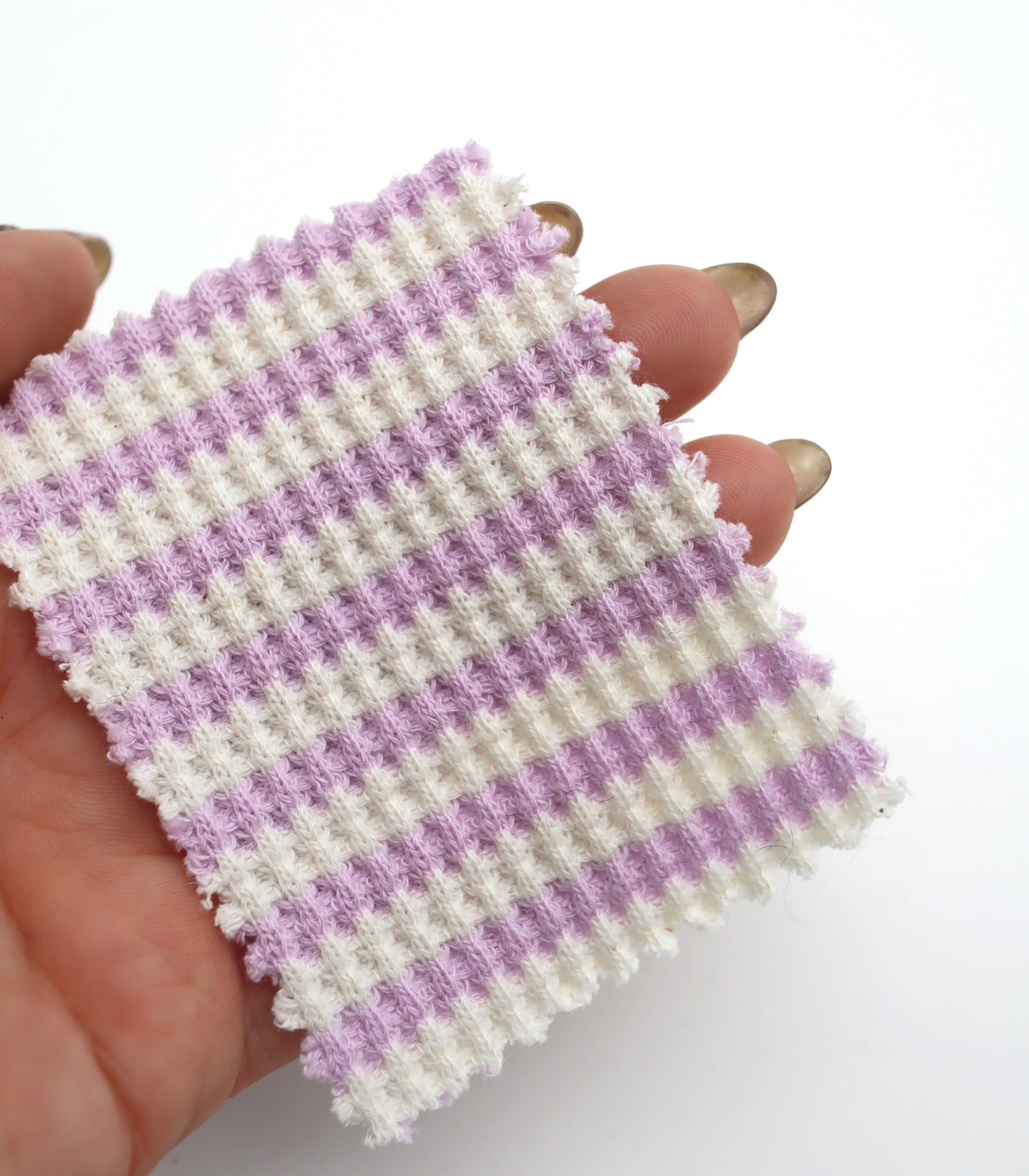 【25SS-362】先染めボーダーワッフルニット　/0.5ｙあたり = ～1025円