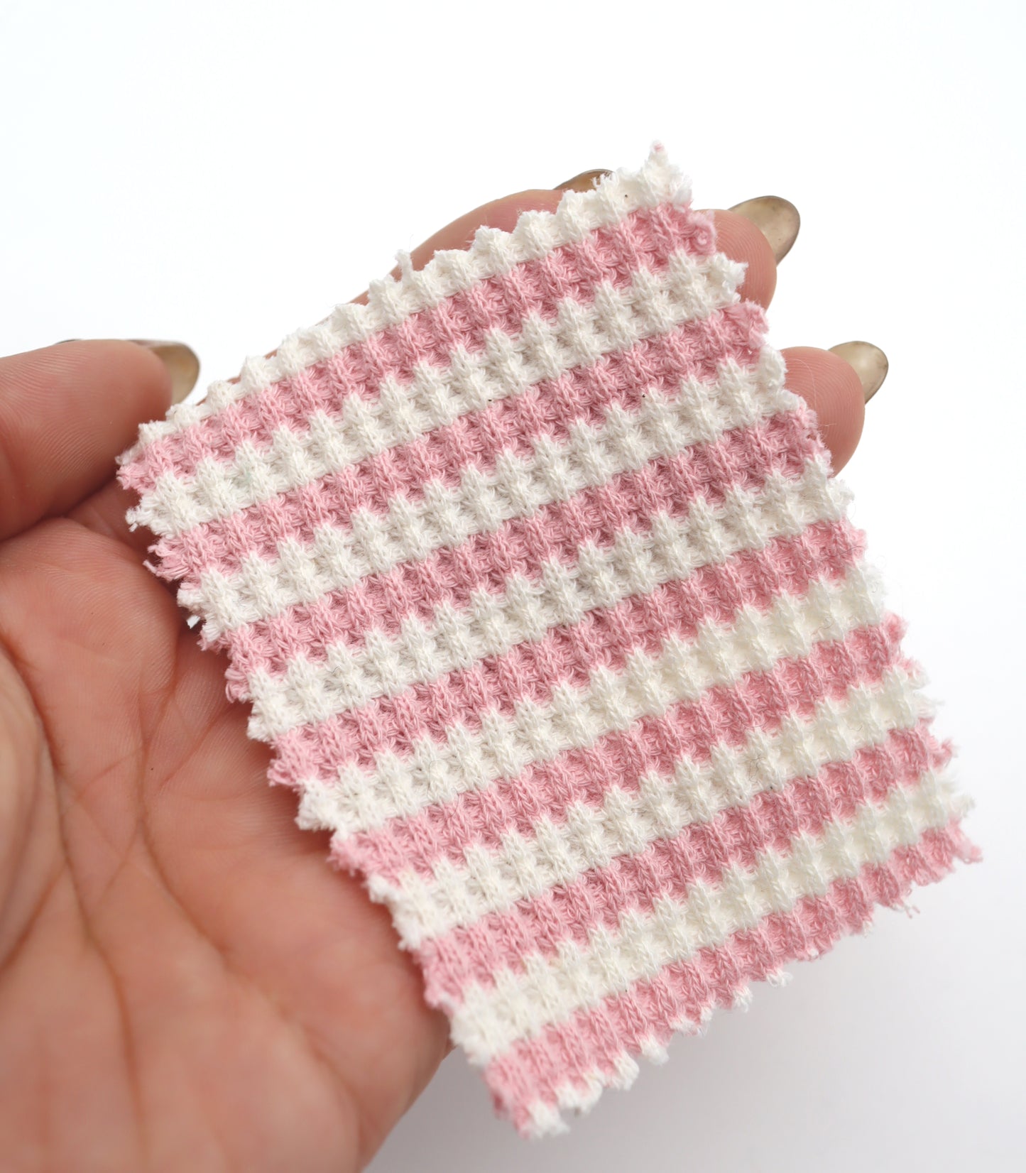 【25SS-362】先染めボーダーワッフルニット　/0.5ｙあたり = ～1025円