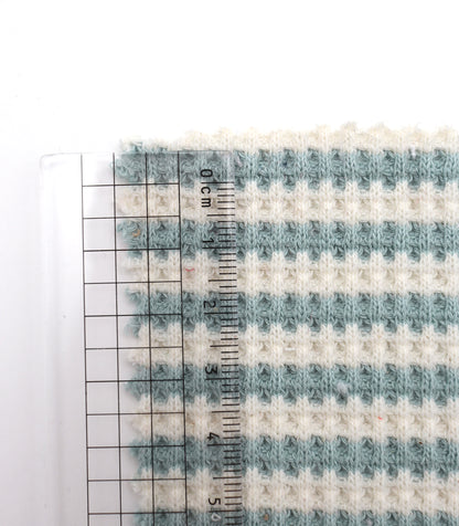 【25SS-362】先染めボーダーワッフルニット　/0.5ｙあたり = ～1025円