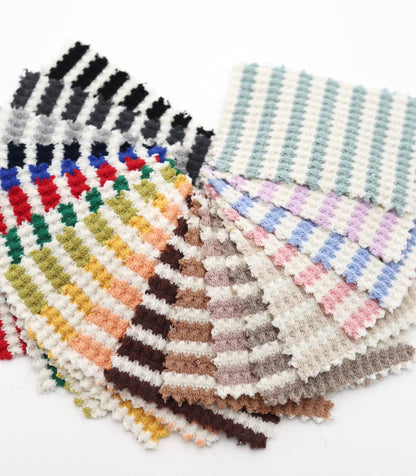 【25SS-362】先染めボーダーワッフルニット　/0.5ｙあたり = ～1025円