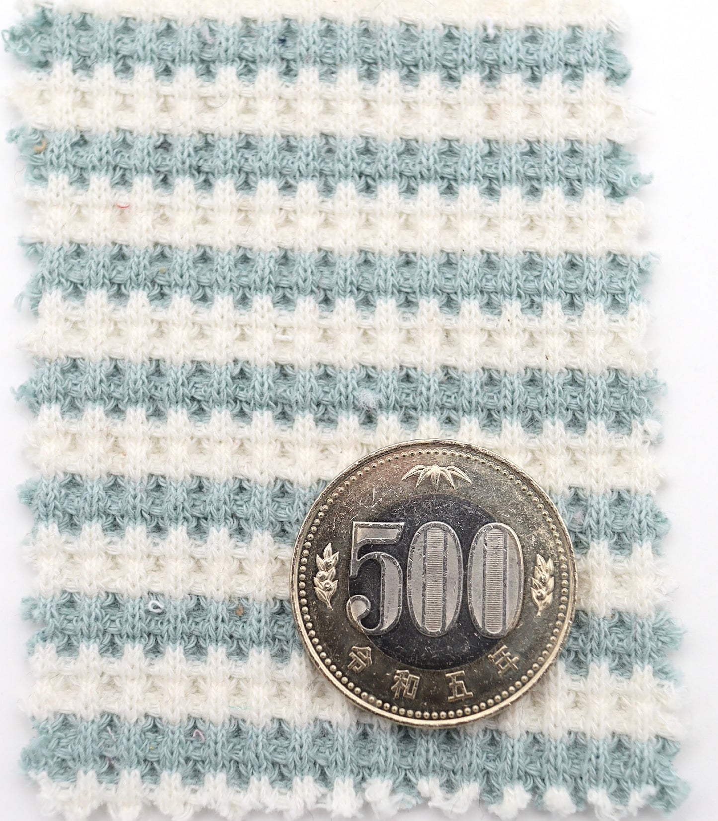 【25SS-362】先染めボーダーワッフルニット　/0.5ｙあたり = ～1025円