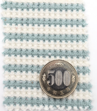 【25SS-362】先染めボーダーワッフルニット　/0.5ｙあたり = ～1025円