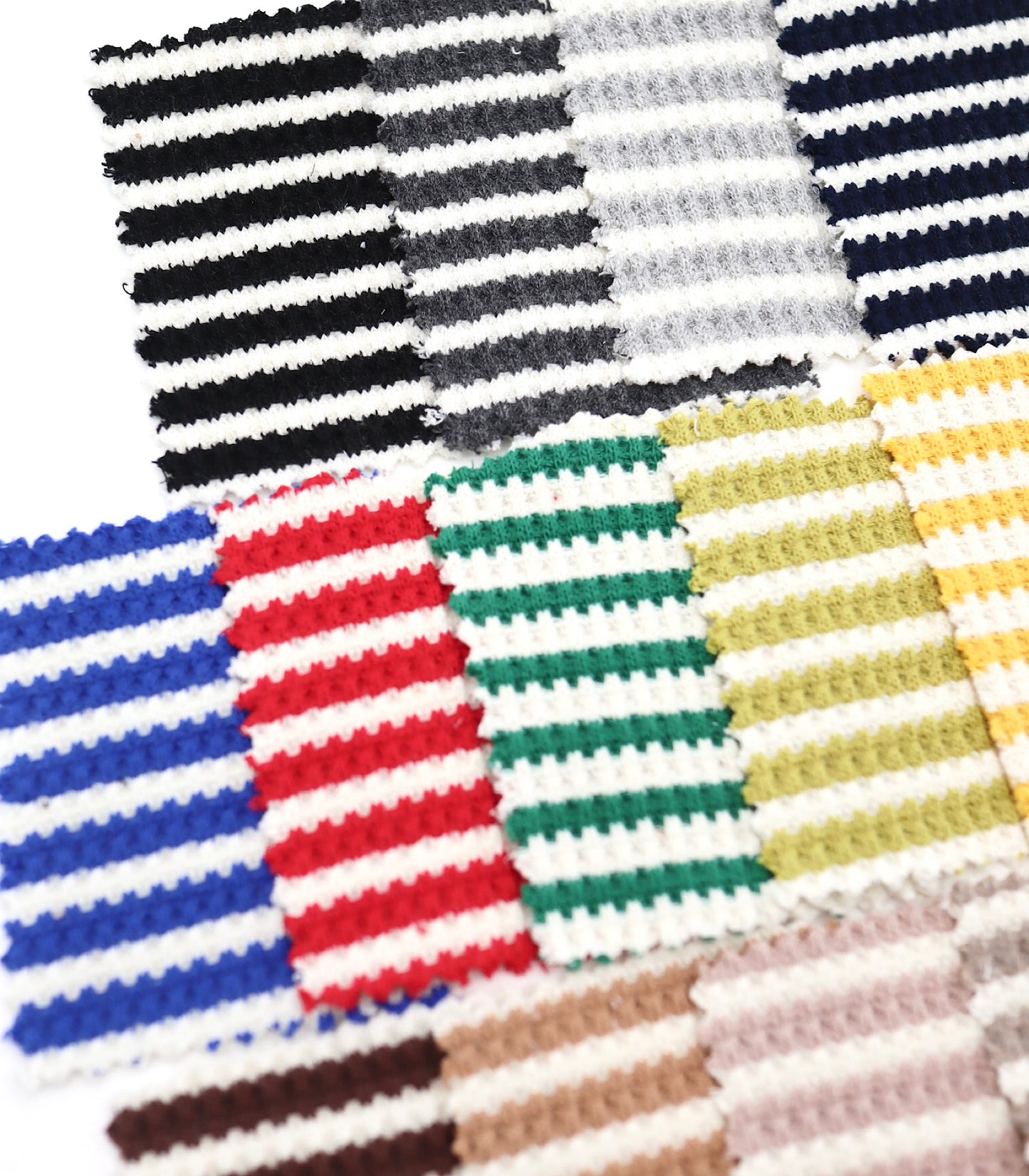 【25SS-362】先染めボーダーワッフルニット　/0.5ｙあたり = ～1025円