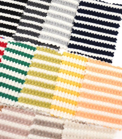 【25SS-362】先染めボーダーワッフルニット　/0.5ｙあたり = ～1025円