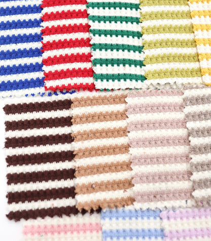 【25SS-362】先染めボーダーワッフルニット　/0.5ｙあたり = ～1025円