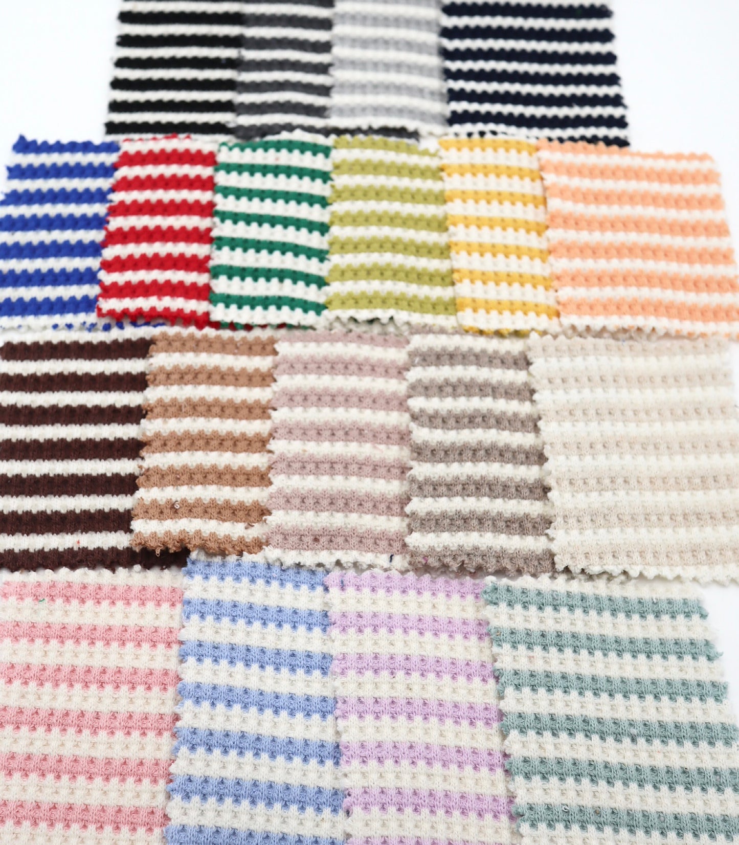 【25SS-362】先染めボーダーワッフルニット　/0.5ｙあたり = ～1025円