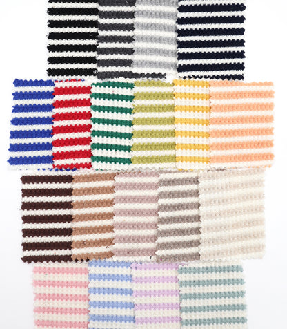 【25SS-362】先染めボーダーワッフルニット　/0.5ｙあたり = ～1025円