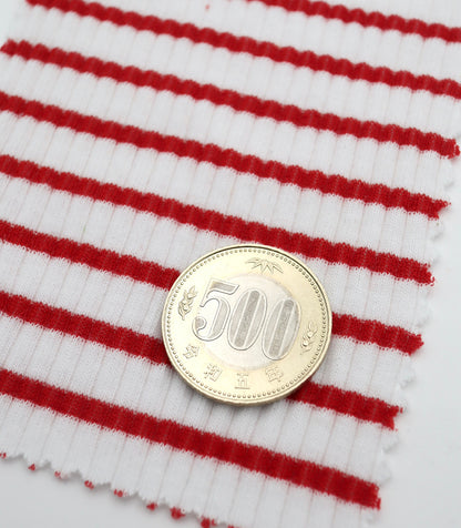 【25SS-368】先染めボーダーテレコニット　/0.5ｙあたり = ～ 860円