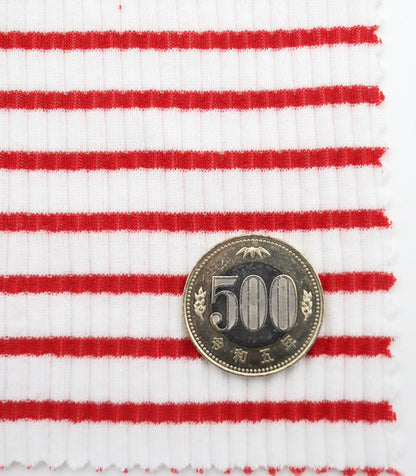 【25SS-368】先染めボーダーテレコニット　/0.5ｙあたり = ～ 860円