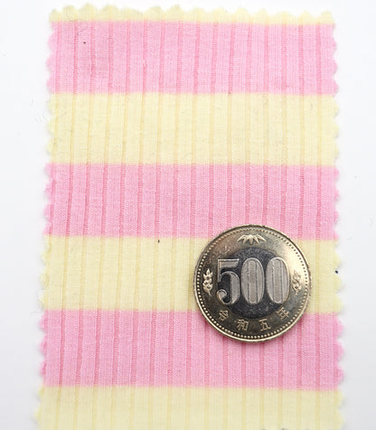 【25SS-365】先染めボーダーテレコニット　/0.5ｙあたり = ～ 900円