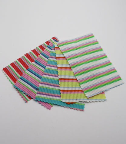 【25SS-366】先染めマルチボーダーテレコニット　/0.5ｙあたり = ～900円
