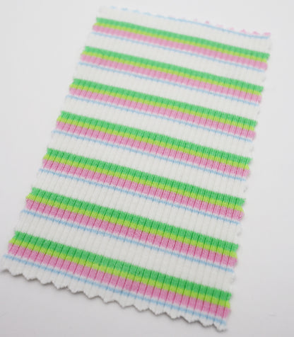 【25SS-366】先染めマルチボーダーテレコニット　/0.5ｙあたり = ～900円