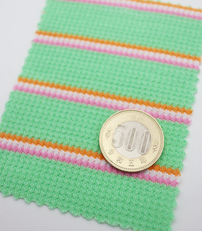 【25SS-360】先染めカラフルボーダーワッフルニット　/0.5ｙあたり = ～ 940円