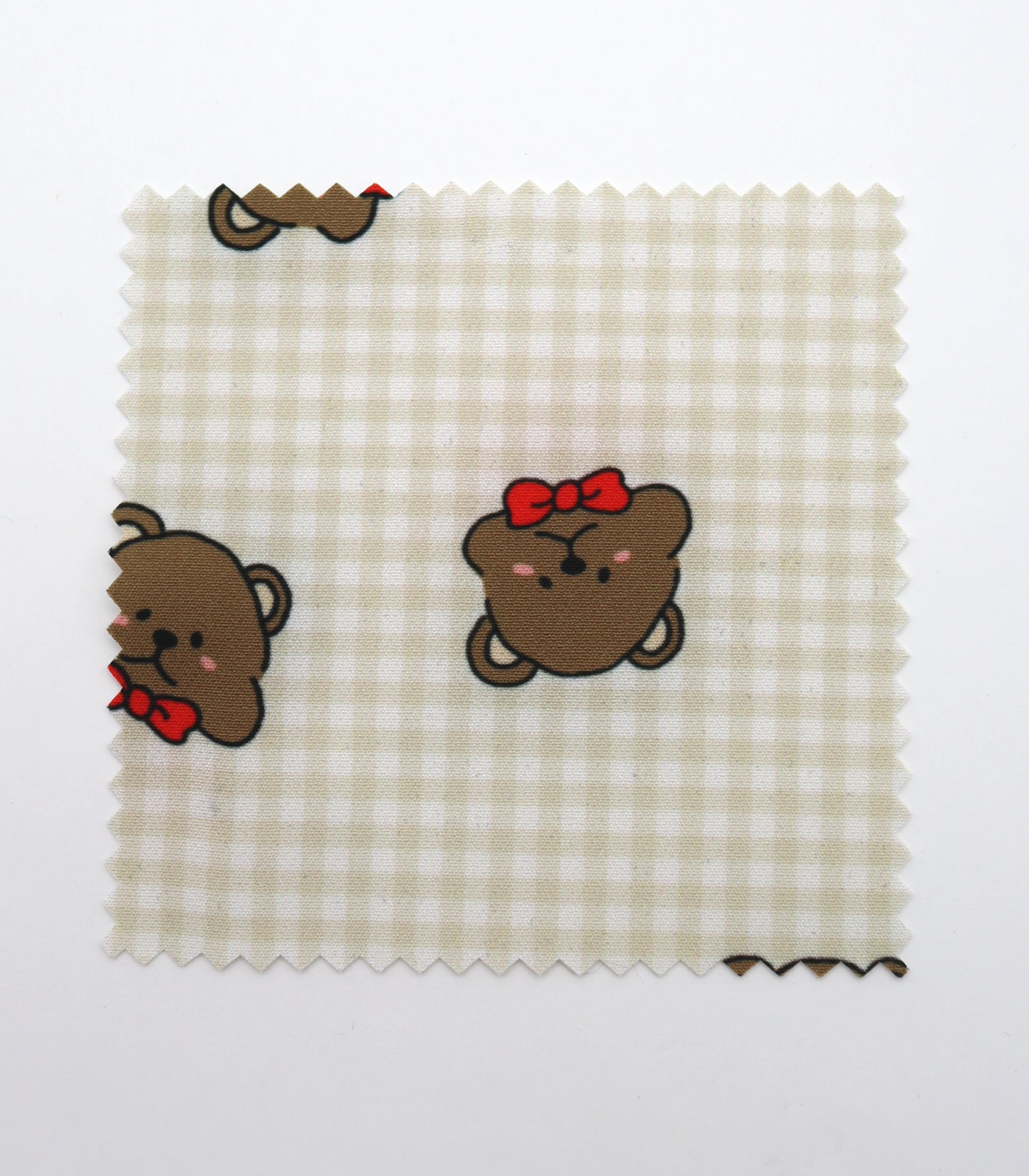【25SS-244】くまちゃん×ギンガムチェックプリントダブルクロス　/0.5ｙあたり = ～925円