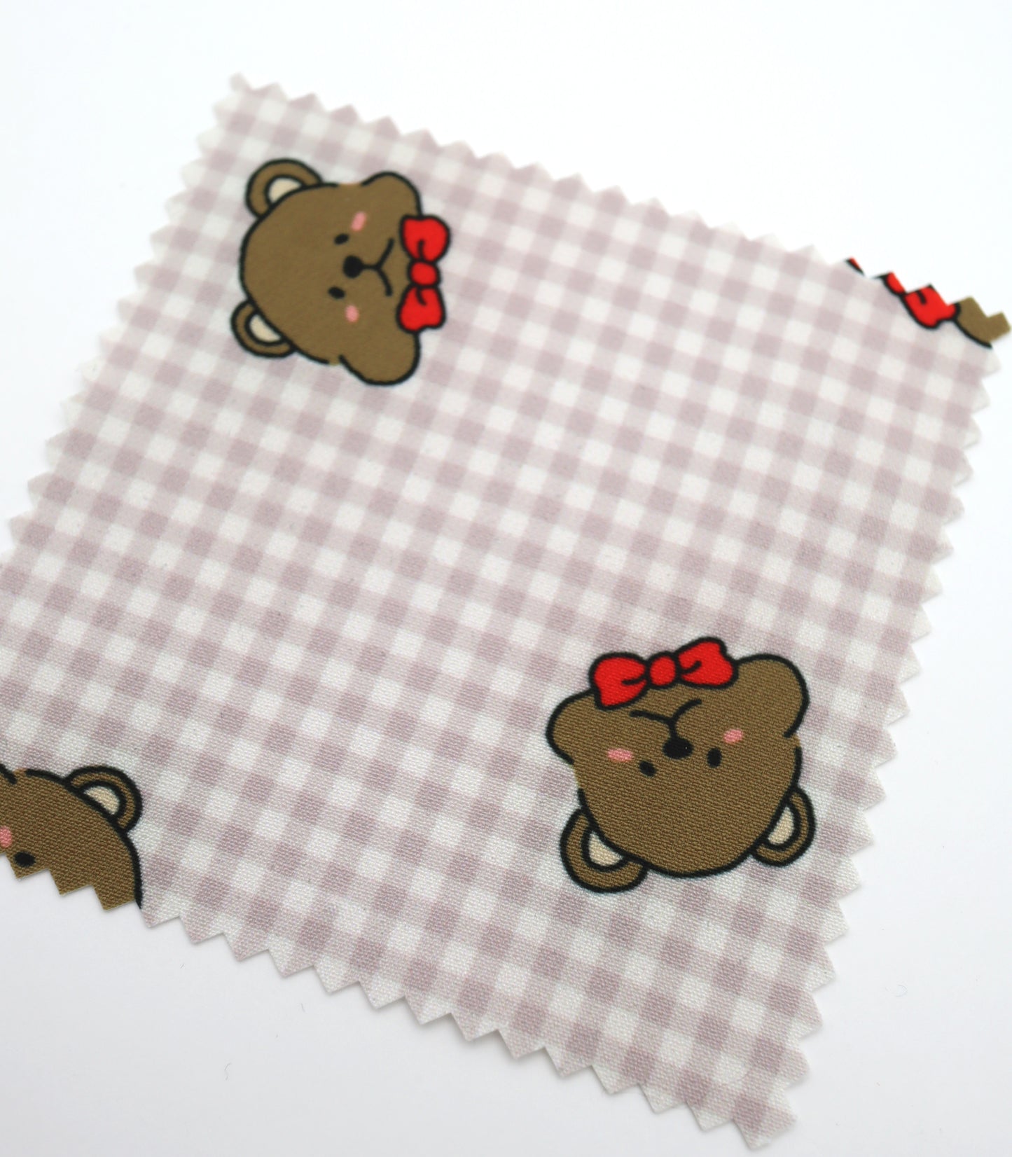 【25SS-244】くまちゃん×ギンガムチェックプリントダブルクロス　/0.5ｙあたり = ～925円