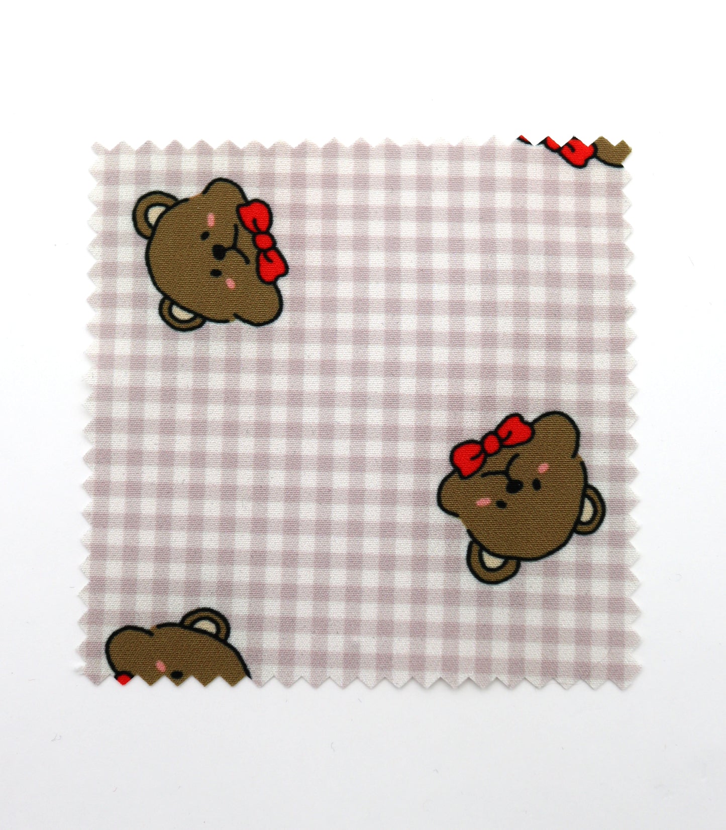 【25SS-244】くまちゃん×ギンガムチェックプリントダブルクロス　/0.5ｙあたり = ～925円