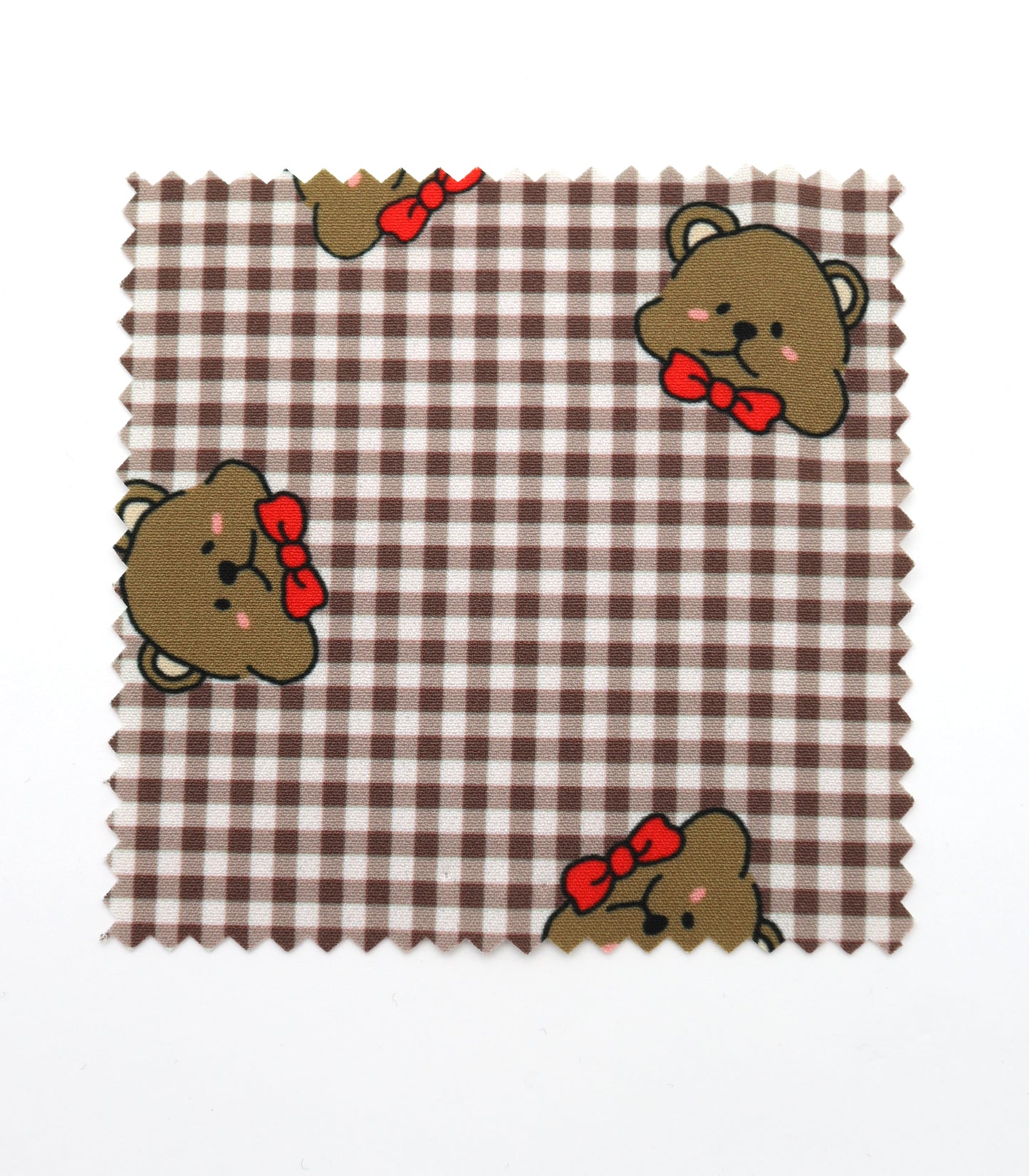 【25SS-244】くまちゃん×ギンガムチェックプリントダブルクロス　/0.5ｙあたり = ～925円