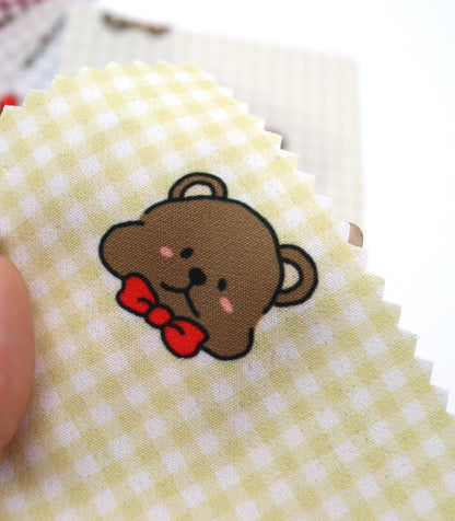 【25SS-244】くまちゃん×ギンガムチェックプリントダブルクロス　/0.5ｙあたり = ～925円