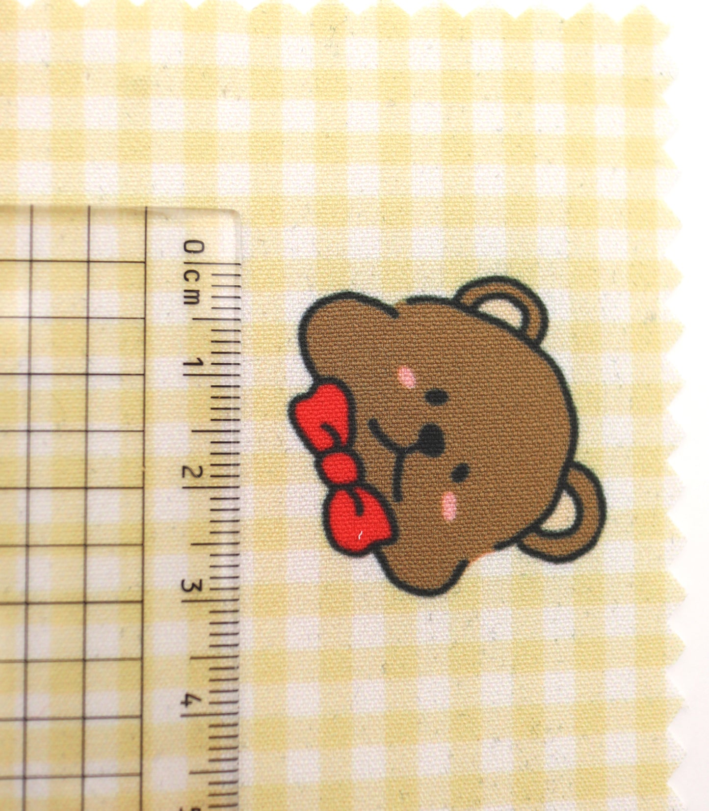 【25SS-244】くまちゃん×ギンガムチェックプリントダブルクロス　/0.5ｙあたり = ～925円