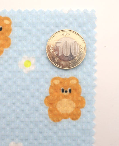 【25SS-245】くまちゃん×フラワープリントシアーサッカー　/0.5ｙあたり = ～760円