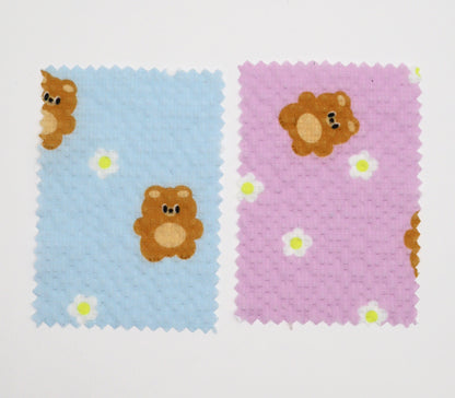 【25SS-245】くまちゃん×フラワープリントシアーサッカー　/0.5ｙあたり = ～760円