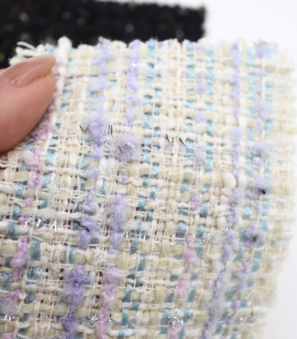 【25SS-329】ラメ糸ミックスヤーンツイード　/0.5ｙあたり=～1165円