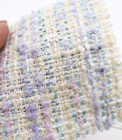 【25SS-329】ラメ糸ミックスヤーンツイード　/0.5ｙあたり=～1165円