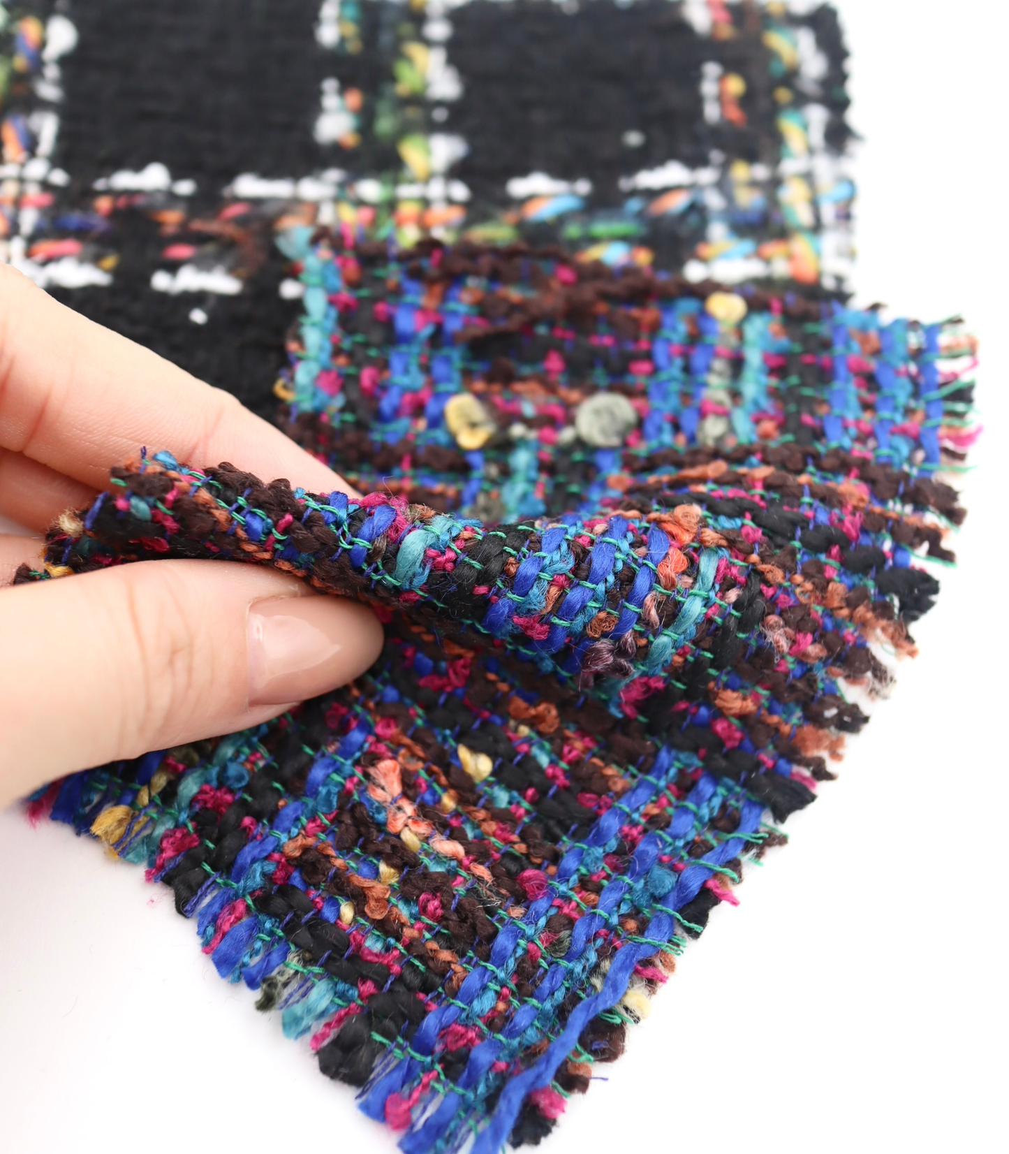 【25SS-330】ミックスカラフルヤーンツィード　/0.5ｙあたり=～1125円