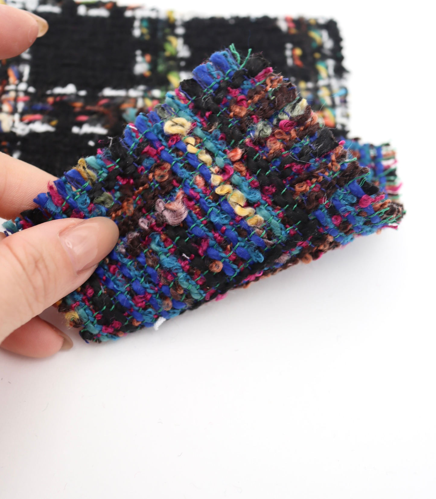 【25SS-330】ミックスカラフルヤーンツィード　/0.5ｙあたり=～1125円