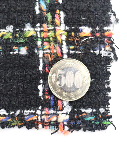 【25SS-330】ミックスカラフルヤーンツィード　/0.5ｙあたり=～1125円