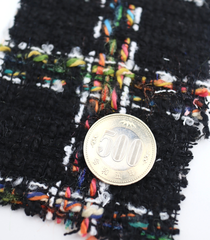 【25SS-330】ミックスカラフルヤーンツィード　/0.5ｙあたり=～1125円