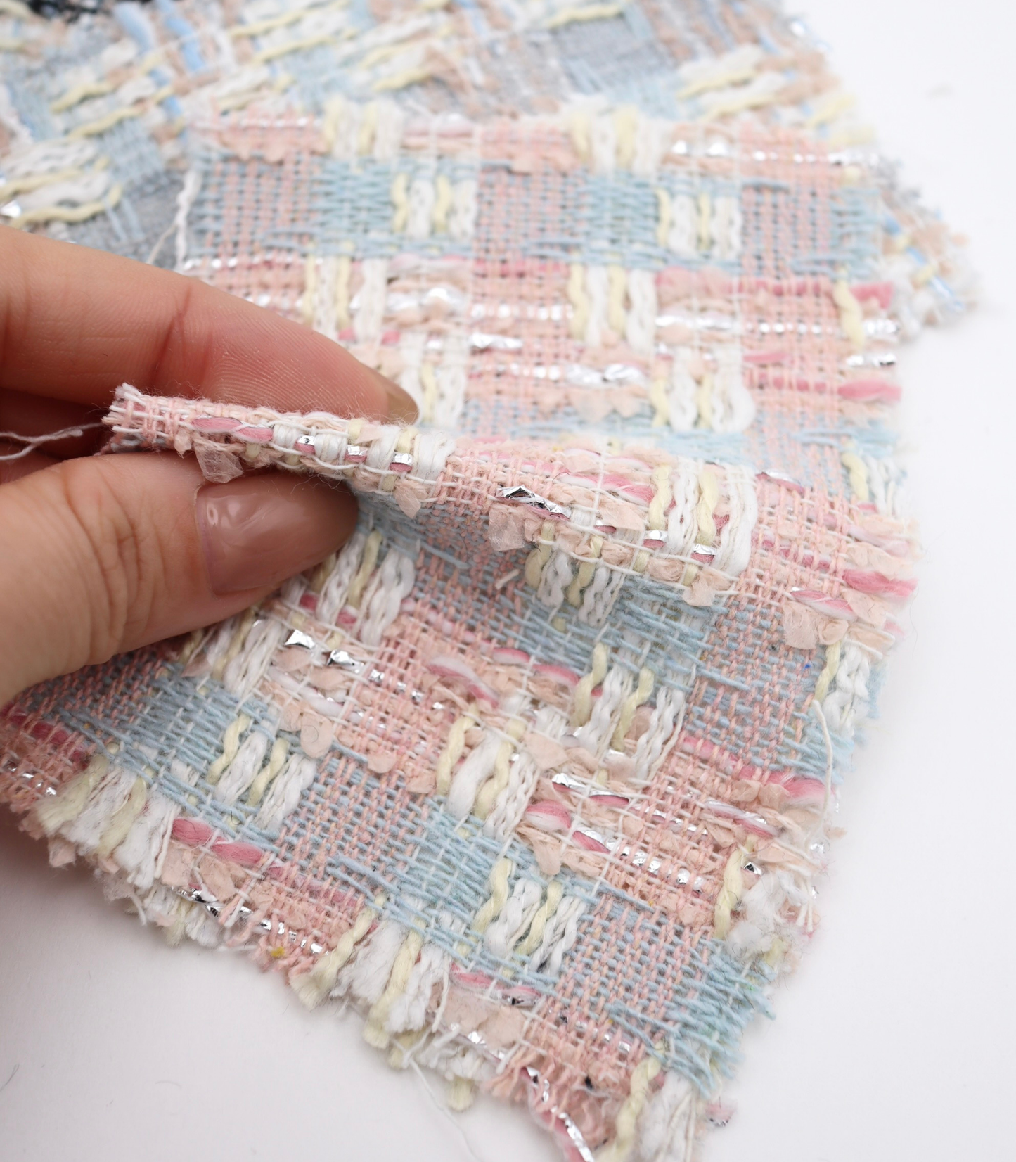 【25SS-331】ラメ糸入りミックスヤーンツイード　/0.5ｙあたり=～1055円