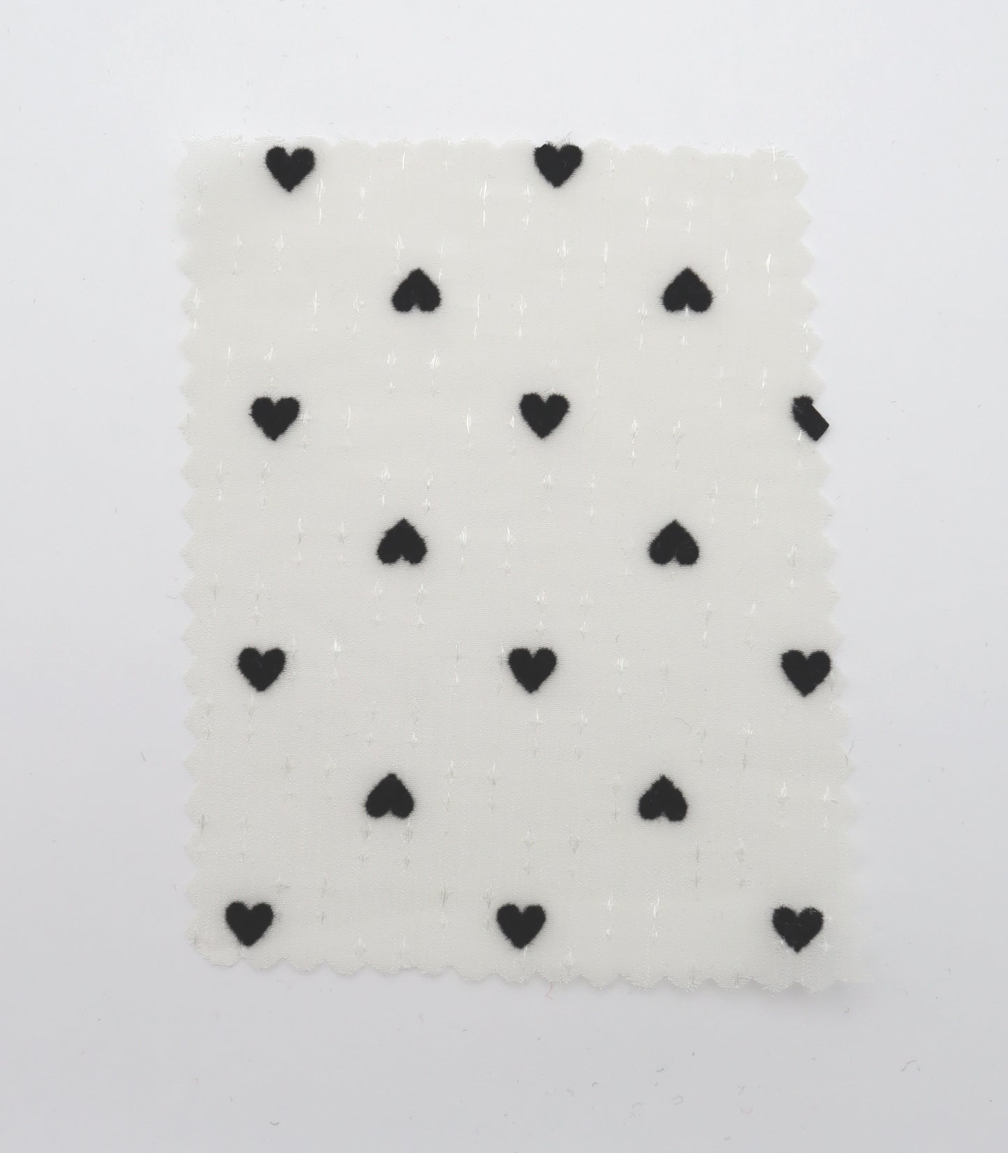 【25SS-248】ハートorリボンフロッキープリントきらきら楊柳シフォン　/0.5ｙあたり = ～650円